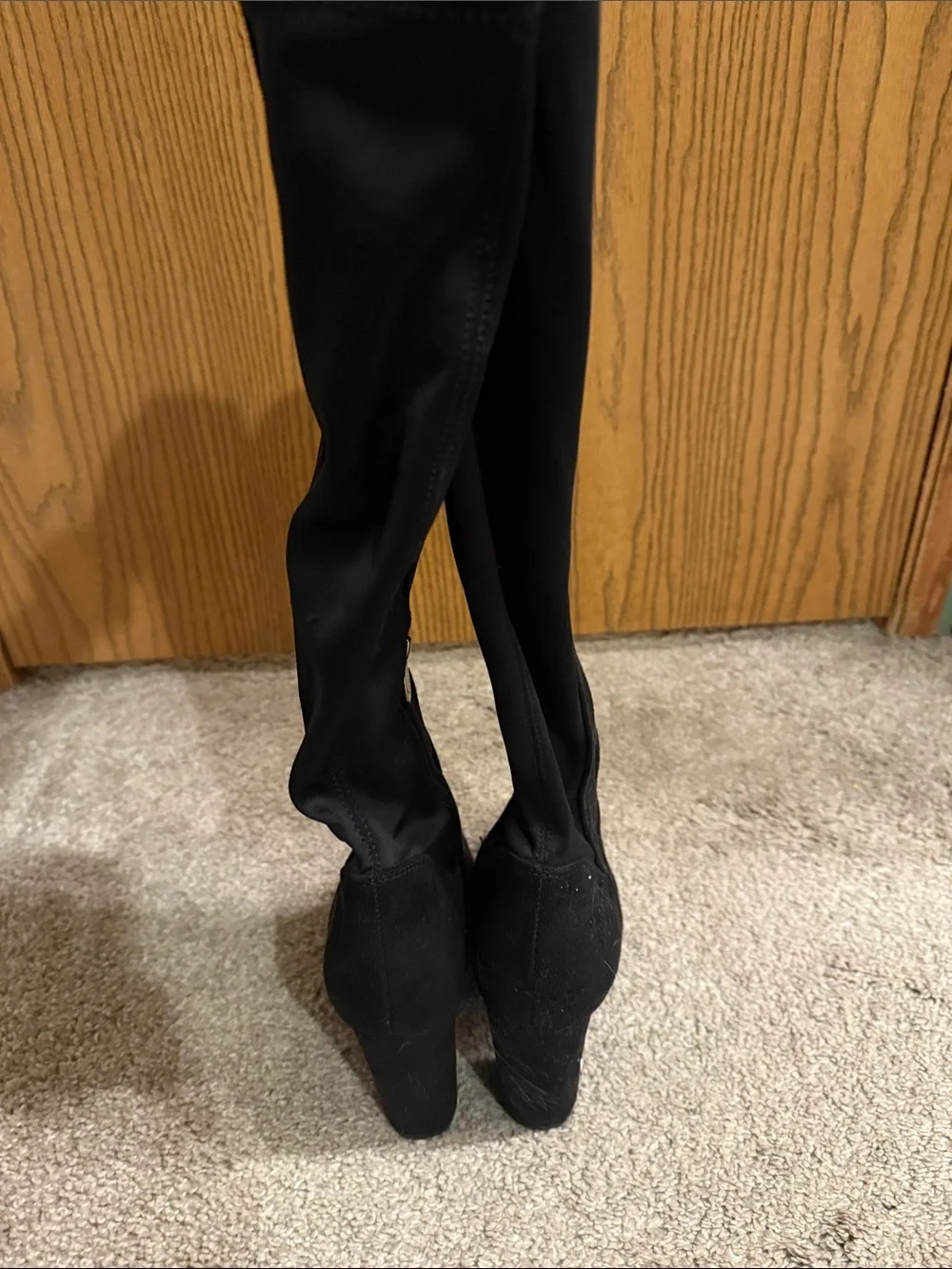 Circus by Sam Edelman Black Over-the-Knee Suede Block Heel Boots